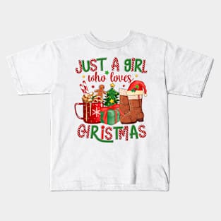 Just a girl who loves Christmas Kids T-Shirt